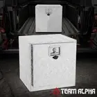 Silver Aluminum Pickup Truck Tool Box 18" D X 17.7" H X 18" W w/ Keys + Lock