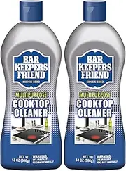 [Bar Keepers Friend] Multipurpose Cooktop Cleaner (13 oz) - Liquid Stovetop Cleanser - Safe for Use on Glass Ceramic Cooking Surfaces, Copper, Brass, Chrome, and Stainless Steel and Porcelain Sinks(2)