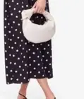 Melie Bianco Alexandra Cream Neutral Vegan Leather Top Handle Mini Trend Bag NWT