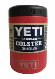 RESCUE RED YETI Rambler 12 oz COLSTER Can Insulator Holder Double walled Beer
