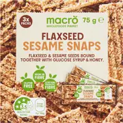 Macro Flaxseed Sesame Snaps 3 pack