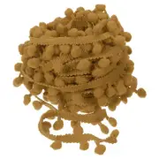 10 Yards Pom Pom Ball Fringe Trim Ribbon Sewing Trim DIY Crafts, 8mm Khaki