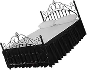 Alipis Home Decoration Smooshmellow Bed Room Decor Blaclight Bedromroom Decorations Bedrooms Decor Bed+Skirt Dust Ruffle Bed Accessories Bouffancy Bed Skirt Bedding Pleated Skirt Black