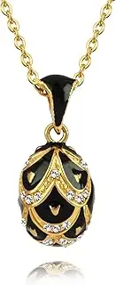 [EGGLEGANT] Scaly Pattern Vintage Enamel Egg Pendant Necklace multiple color