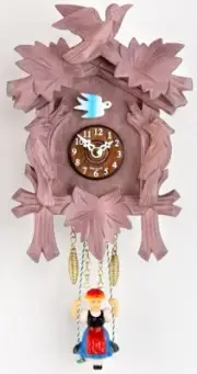 Kuckulino Black Forest Clock with quartz movement and cuck.. TU 2002 SQ lila NEW