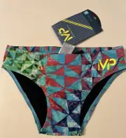 Size 24 Michael Phelps Racing Swim Suit Aqua Infinity Tech! Men’s Chrystal Slip