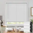 100% Privacy Cordless Mini Blinds for Indoor Windows 1" Vinyl L-Shaped Blades...