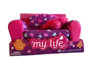 My Life As 18 Inch Doll Pink/Purple Polkadot Sofa and Fold Out into Bed NEW