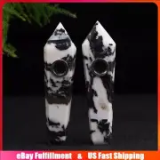 Natural Travertino Alhambra Quartz Crystal Smoking Pipe Reiki Stone Obelisk Wand
