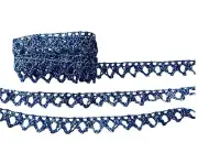 SALE Cluny Lace, 5/8-inch inch-wide royal blue/silver color price 10 yards