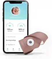Owlet Smart Sock 3 Baby Monitor Tracks Heart Rate, Oxygen & Sleep Trends, Rose