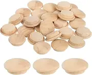 uxcell 60Pcs Wood Button Plugs, 15mm/0.59" Hardwood Screw Hole Plug Mushroom Wooden Caps Buttons Wood Plug for Furniture Woodworking Craft Decor (20mm x 15mm)
