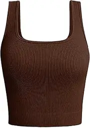 [Generic] Top Crop Tank Tops Ribbed Seamless Workout Exercise Shirts Yoga Crop Tops Womens Lace Tops