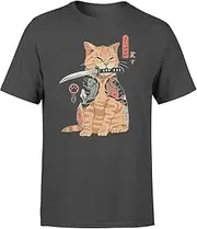 [keoStore] Japanese Samurai Cat Katana Tattoo Style T-Shirt