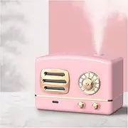 Essential Oil Diffuser 200ml Vintage Ultrasonic Air Humidifier Essential Aroma Oil Diffuser Small Radio Type 7-Color Mood Lights Fogger Mist Maker Car Diffuser Essential Oil(Size:Pink)