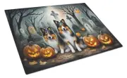 NEW Sheltie Spooky Halloween Glass Cutting Board Decorative Tempered Glass