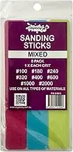 ICKYSTICKY Mixed Grits Sanding Sticks or Boards Ideal for Woodworking Hobby Arts Crafts Models Mixed Grits and Lengths Cushioned Abrasive 8pack