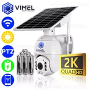 WIFI Solar Camera 2K Wireless Security Outdoor Battery PTZ CCTV Home Alarm