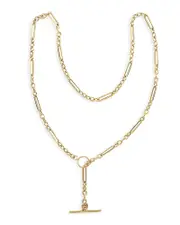 Alberto Amati 14K Yellow Gold Alternate Paperclip Link Toggle Necklace, 20