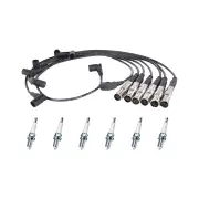 Bosch Leads + 6 x Denso Iridium Power Spark Plugs for Mercedes Benz 300 W126