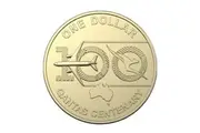 $1 2020 100 Years Quantas Lightly Circulated AUS One Dollar Coin