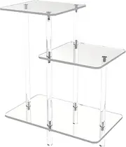 Acrylic Table - Home Decor Display End Table,Clear 3 Layers Nightstand for Home Patio Book Living Room Phone Lobby Hall Bedroom Apartment