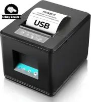 80mm USB Receipt Printer POS Auto Cutter ESC POS Windows Mac Support