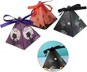Alipis 30 Pcs Triangle Candy Box with Ribbons Halloween Favor Bags for Pumpkin Themed Boxes for Trick Treat Birthday Parties and Festive Celebrations