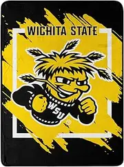 NORTHWEST ENTERPRISES NCAA 46x60 Dimensional Design Micro Raschel Throw Blanket (Wichita State Shockers)