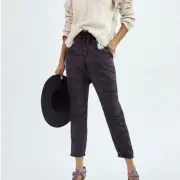 NWT Anthropologie Jacquie Button-Fly Joggers Plaid XS