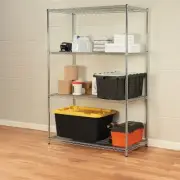 Modular Wire Storage Shelf 900 x 350 x 1800mm Steel Shelving in Chrome