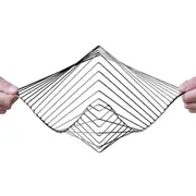 Square Wave the Mesmerizing Kinetic Wind Spinner Magical Calming Art Piece silver