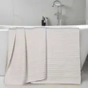 Mika Smart Twist Viscose Cotton Blend Solid Vertical Ribbed Bath Sheet Set of 2