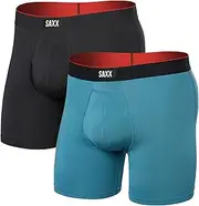 [SAXX Underwear Co.] Men's Multi-Sport Mesh Boxer Brief Fly 2Pk with Built-in Pouch Support - Underwear for Men