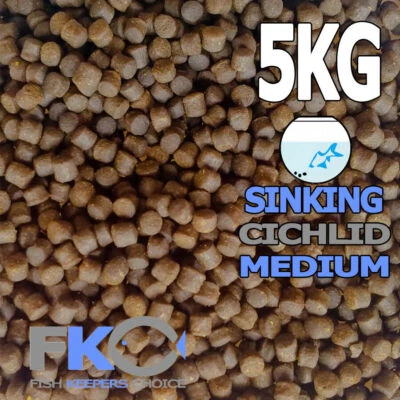 FKC Bulk Cichlid & Tropical Sinking Aquarium Protein Pellets Fish Food 3mm 5KG