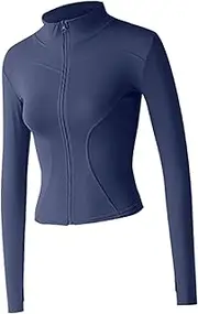 [APLVFFZH] Outdoor Sports Jacket Gym Tops Women Quick Drying with Windproof Stand up Collar Comfortable Fitness Clothing Workout Jacket