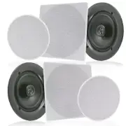 Pair 10" In-Wall / In-Ceiling Speakers, 2-Way Flush Mount Home Speaker, 300 Watt