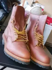 New Red Wing 4418 8" USA 2013 Size 13 E2 Brown Steel Toe Logger Boots See Pics