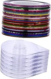 EPIGEIST 1Set Manicure Striping Tape Line Color Nail Art Stickers with Dispenser for DIY Nail Design for Parties Home Use Easy to Apply Stylish and Versatile
