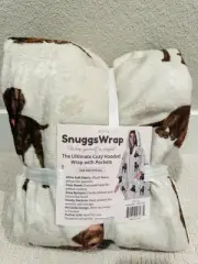 New Snuggs Wrap Cozy Plush Dog Printed Blanket Chocolate Labrador NWT Gift