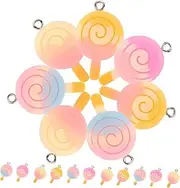 SEWOART Lollipop Charms DIY Set 20pcs Resin Pendant Charms for Necklace Bracelet Keychain Crafting