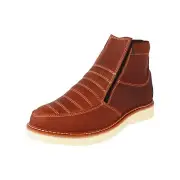 MEN'S WORK BOOTS GENUINE LEATHER ZIP UP OIL RESISTANT LIGHTWEIGHT BOTAS