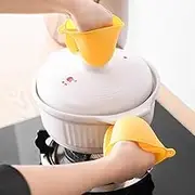 Heat-Resistant Silicone Kitchen Tools, Oven Gloves, Microwave Insulated Gloves, Clay Pot, Baking Tools Set(Yellow 2 PCS)