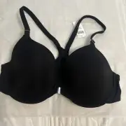 Soma Memorable Front Close Bra. Racerback. Black. 38C NWT