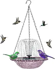 Bird Baths for Outdoors | Solar Powered Bird Water Fountain,Hangable Decor Drinking Bath for Outside Garden Outdoor Balcony Patio Yard Porch