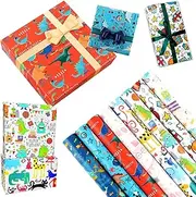 YQQZQ Cute Birthday Wrapping Paper for Children's Day,8 Sheets Assorted Cute Patterns Gift Wrapping Paper for Boys and Girls Christmas Birthday Party Decoration(50 * 70CM)