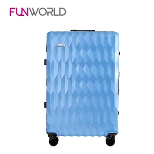 【FUNWORLD】【全新福利品】29吋鑽石紋經典鋁框輕量行李箱/旅行箱(沁心藍)