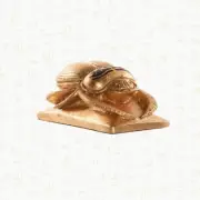 Ancient Egyptian Golden Scarab Figure Pharaonic Gift Authenticity Certificate