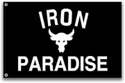 Iron Paradise Flag 3x5 Ft Motivational Flag Fitness Inspirational Flags for Room Guys Cool Flag for Home Gym Wall Decor College Dorm Man Cave Flag Banner
