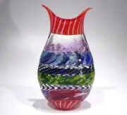 HAND BLOWN GLASS ART SCULPTURE, ENCALMO & GLASS CANES, DIRWOOD, n3991, INCALMO
